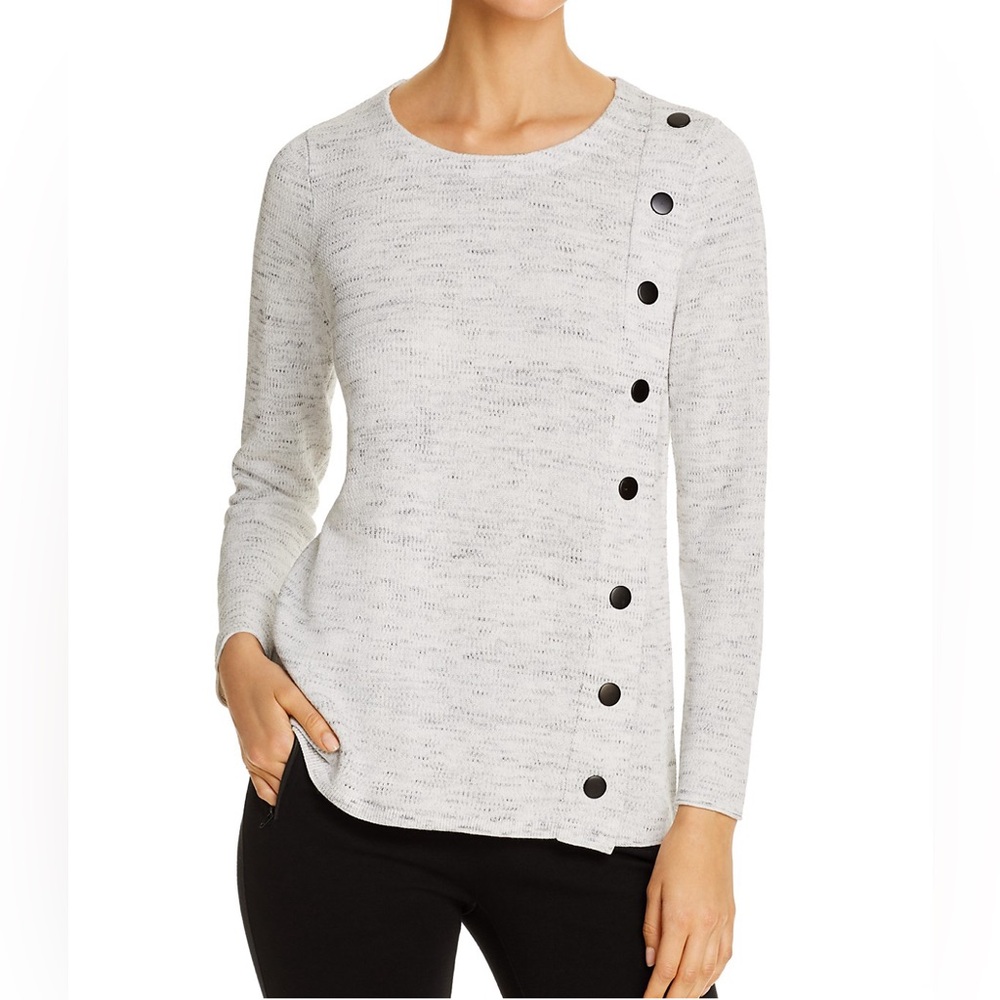 NIC+ZOE Mélange-Knit Snap Sweater